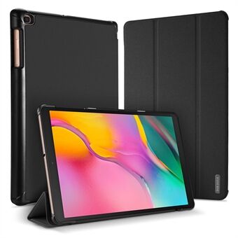 DUX DUCIS Domo-serien Lær + PC Etui med klutetekstur, dobbel vinkel og tri-fold-stativ til Samsung Galaxy Tab A 10.1 (2019) T510 (Wi-Fi) / T515 (LTE) - Svart