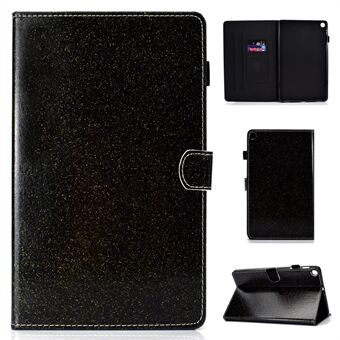 Glitrende Pulver Kortholder Stå Skinnbeskyttelse for Samsung Galaxy Tab A 10.1 (2019) SM-T510 / SM-T515 - Svart