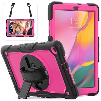 PC Silikon Kickstand Etui med Stropp Skjermbeskytter for Samsung Galaxy Tab A 10.1 (2019) SM-T510/T515