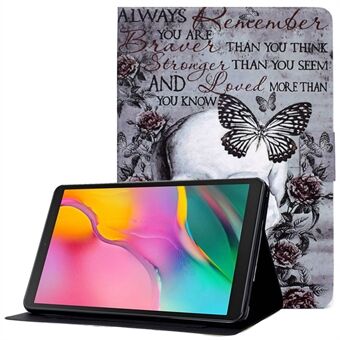 For Samsung Galaxy Tab A 10.1 (2019) T510 / T515 Justerbar Stativ PU Skinn Tablettveske Mønsterutskrift Kortholder Støtsikker Deksel