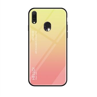 For Samsung Galaxy A20e Gradient Fargeherdet glass + PC + TPU Hybrid-beskyttelsesveske