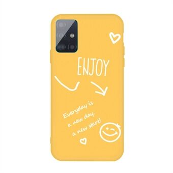 Letters Printing Matt TPU-deksel til Samsung Galaxy A71 A715