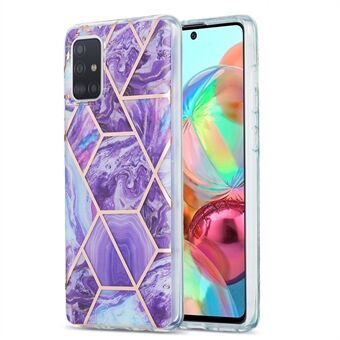 Galvanisering av marmormønster IML IMD-deksel til Samsung Galaxy A71 SM-A715 TPU-telefondeksel