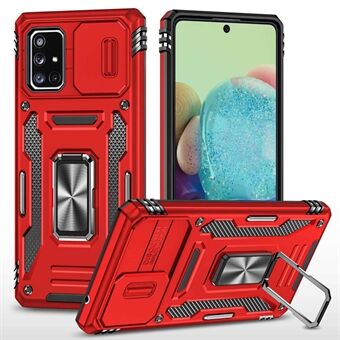 Armor Series for Samsung Galaxy A71 5G SM-A716 Kickstand telefonveske PC + TPU støtsikker beskyttende telefonbeskytter med skyvekameradeksel