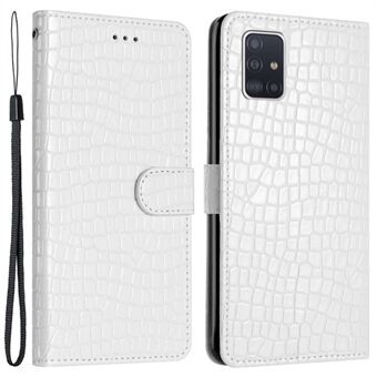 Smarttelefonskall for Samsung Galaxy A71 4G SM-A715, Stand i skinn Crocodile Texture Case