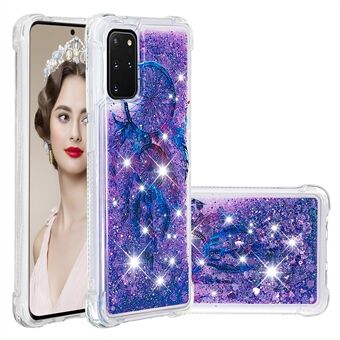 Mønsterutskrift Glitter Powder Quicksand TPU-bakdeksel til Samsung Galaxy S20 Plus