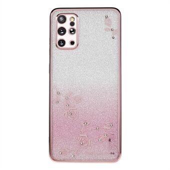 For Samsung Galaxy S20 Plus 5G / 4G Gradient Glitter TPU-deksel Rhinestone Flower Pattern Telefondeksel