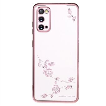 For Samsung Galaxy S20 5G / 4G Rhinestone Flower Pattern Telefonveske TPU galvanisering telefondeksel