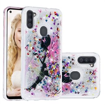 Mønsterutskrift Glitter Powder Quicksand TPU-bakdeksel for Samsung Galaxy A11 (EU-versjon)