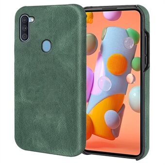 Fallbeskyttelse PU-skinnbelagt PC-telefonveske Shell for Samsung Galaxy M11 / A11 (EU-versjon)