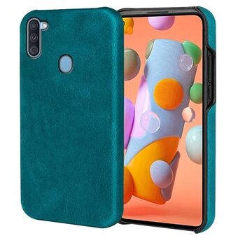 Fallbeskyttelse PU-skinnbelagt PC-telefonveske Shell for Samsung Galaxy M11 / A11 (EU-versjon)