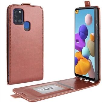 Crazy Horse Skin Vertical Flip Leather Shell for Samsung Galaxy A21s