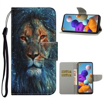 Leather Wallet Case with Multiple Pattern-Printing Choices for Samsung Galaxy A21s