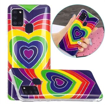 Marmormønsterutskrift IMD Design TPU-deksel for Samsung Galaxy A21s