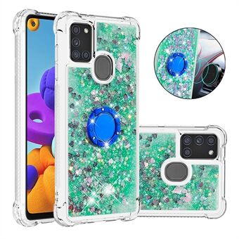 Shockproof Quicksand Kickstand TPU Smartphone Shell for Samsung Galaxy A21s