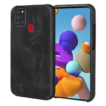 Anti-fingeravtrykk Lett, hard telefon beskyttende deksel PU-skinnbelagt PC-smarttelefondeksel for Samsung Galaxy A21s