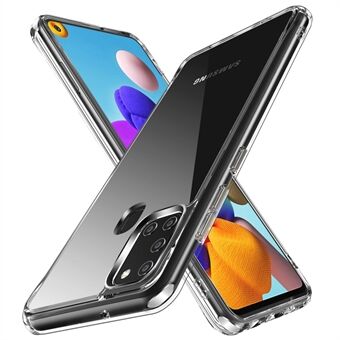 Krystallklar TPU + PC Hybrid telefondeksel for Samsung Galaxy A21s Responsive galvanisering sideknapper Mobiltelefontilbehør