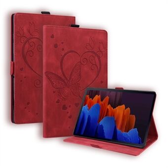 For Samsung Galaxy Tab S9 FE / S9 / S8 / S7 PU lær Imprinted Butterfly Flipnettleserbeskyttelse med kortspor og pennholder