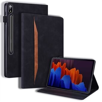 For Samsung Galaxy Tab S9 FE / S9 / S8 / S7 PU skinn lommebok beskyttende etui stativ støtsikker deksel med pennholder