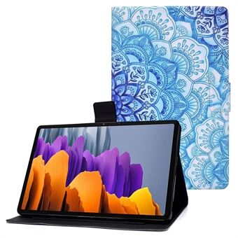 For Samsung Galaxy Tab S7 T870 / Galaxy Tab S8 X700 X706 Mønstertrykk Lær-Tablet-etui med fallbeskyttelse.