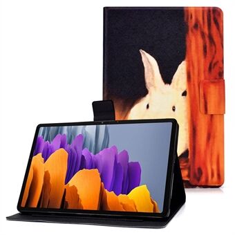 For Samsung Galaxy Tab S7 T870/Galaxy Tab S8 X700 X706 Anti-fall Mønsterutskrift Lærnettbrettfutteral Beskyttende Deksel