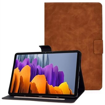 For Samsung Galaxy Tab S7 SM-T870 / T875 / S8 SM-X700 / X706 Kalveteksturert skinn tablett etui støtsikker kortholder stativ Godt beskyttet skall