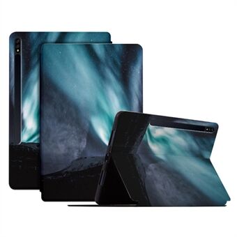 For Samsung Galaxy Tab S7 / S8 PU-skinn Flip-etui med stativmønstertrykk Anti-Drop-nettbrettovertrekk