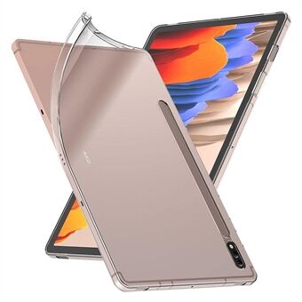 For Samsung Galaxy Tab S7 / S8 HD Transparent beskyttelsesdeksel, ultra-tynt TPU-nettbrettfutteral med pennespor