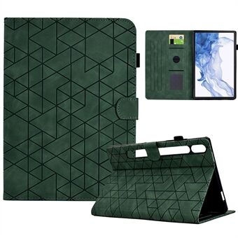 For Samsung Galaxy Tab S8 X700 X706 / Tab S7 T870 T875 Deksel med mønster i preget PU-skinn for nettbrett