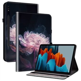 For Samsung Galaxy Tab S7 / S8-deksel med mønstertrykk, flip tablettskall med kortspor.