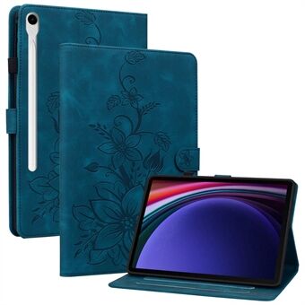 For Samsung Galaxy Tab S9 / Tab S7 / Tab S8 Etui PU-lær+TPU Liljeblomst Støtte for nettbrettet Husk