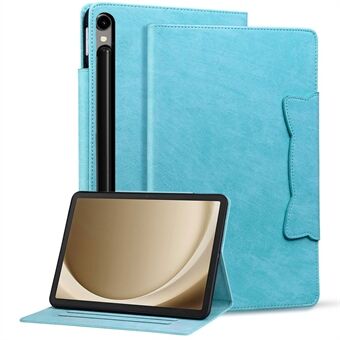 For Samsung Galaxy Tab S9 / Tab S9 FE / Tab S8 / Tab S7 Etui i lær til nettbrett med kortlomme