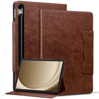 For Samsung Galaxy Tab S9 / Tab S9 FE / Tab S8 / Tab S7 Etui i skinn for nettbrett med kortlomme