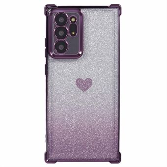 For Samsung Galaxy Note20 Ultra / Note20 Ultra 5G Deksel Hjertemønster Elektroplatering TPU Glitter Telefonomslag