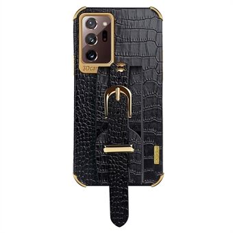 For Samsung Galaxy Note20 Ultra / Note20 Ultra 5G Crocodile Texture Anti- Scratch Telefonveske Håndstropp Kickstand PU-skinnbelagt TPU-deksel