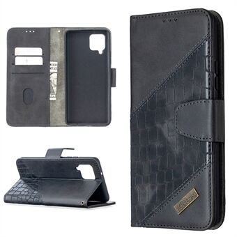 BF04 Splicing Crocodile Texture Wallet Stand Lærveske til Samsung Galaxy A42 5G