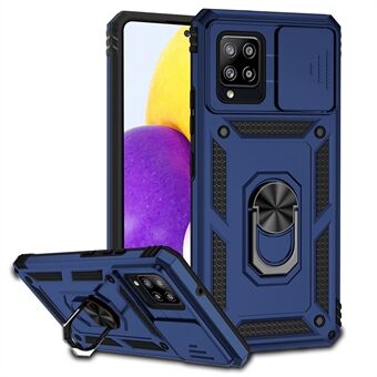 For Samsung Galaxy A42 5G Slide Camera Protector PC + TPU telefonveske Ring Støtstativ Støtsikkert deksel