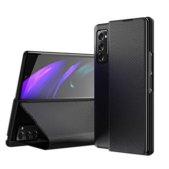 PU-skinnbelagt PC-deksel med Kevlar-karbonfibertekstur for Samsung Galaxy Z Fold2 5G