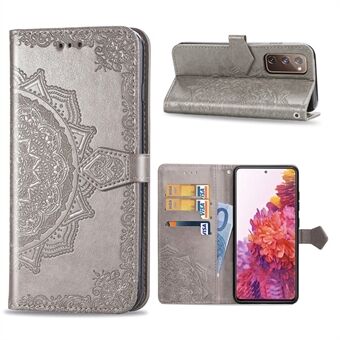 Preget Mandala Flower Wallet Lærskall for Samsung Galaxy S20 FE 4G/FE 5G/S20 Lite/S20 FE 2022