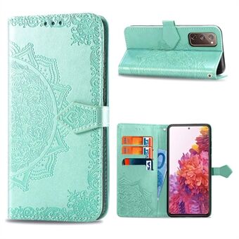 Preget Mandala Flower Wallet Lærskall for Samsung Galaxy S20 FE 4G/FE 5G/S20 Lite/S20 FE 2022