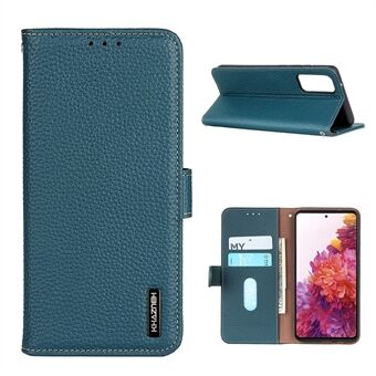 Litchi Grain Top Layer Lommebok telefonveske i ekte skinn for Samsung Galaxy S20 FE/Fan Edition/S20 FE 5G/Fan Edition 5G/S20 Lite/S20 FE 2022