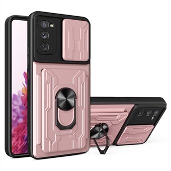 Kortholder Design Skyv kamerabeskyttelse Støtsikker PC + TPU telefonveske med Ring for Samsung Galaxy S20 FE 2022/S20 FE/S20 FE 5G/S20 Lite