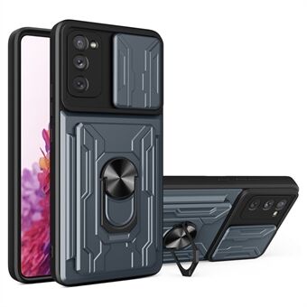 Kortholder Design Skyv kamerabeskyttelse Støtsikker PC + TPU telefonveske med Ring for Samsung Galaxy S20 FE 2022/S20 FE/S20 FE 5G/S20 Lite