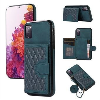 For Samsung Galaxy S20 FE 2022 / S20 FE / S20 FE 5G / S20 Lite Etui med kortfeste i TPU+PU-lær Telefondekselet.