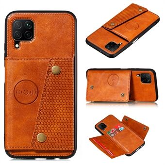 PU Leather Coated TPU Shell Case with Card Pocket [Built-in Vehicle Magnetic Sheet] for Samsung Galaxy A12