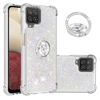 Glitter paljetter Quicksand støtdempende TPU-telefonbeskyttende skall med Ring for Samsung Galaxy A12 / M12