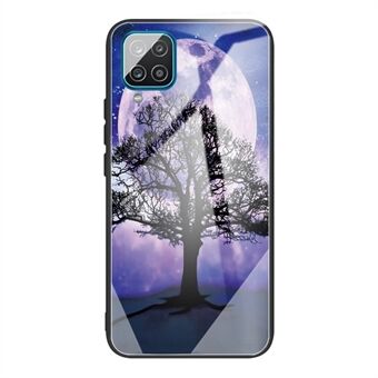 Herdet glass + TPU mønsterutskrift Design Full Protection Hybrid-telefondeksel til Samsung Galaxy A12