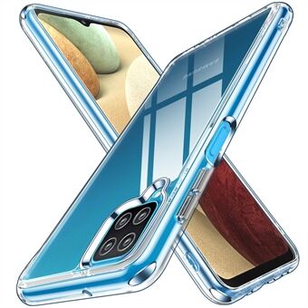 Galvanisering Krystallklart Hybrid Telefondeksel for Samsung Galaxy A12, TPU + PC-mobiltelefontilbehør