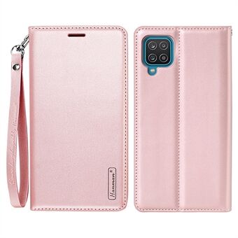 Stand Minor Series for Samsung Galaxy A12 / M12 4G / F12 Full beskyttelse Mobiltelefondeksel PU-skinn Folio Flip-telefonveske med lommebokstativ