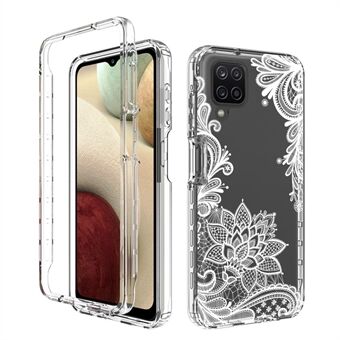 Anti-fall bakdeksel for Samsung Galaxy A12, PC-ramme + TPU-deksel 2-i-1 mønsterutskrift Klart telefondeksel